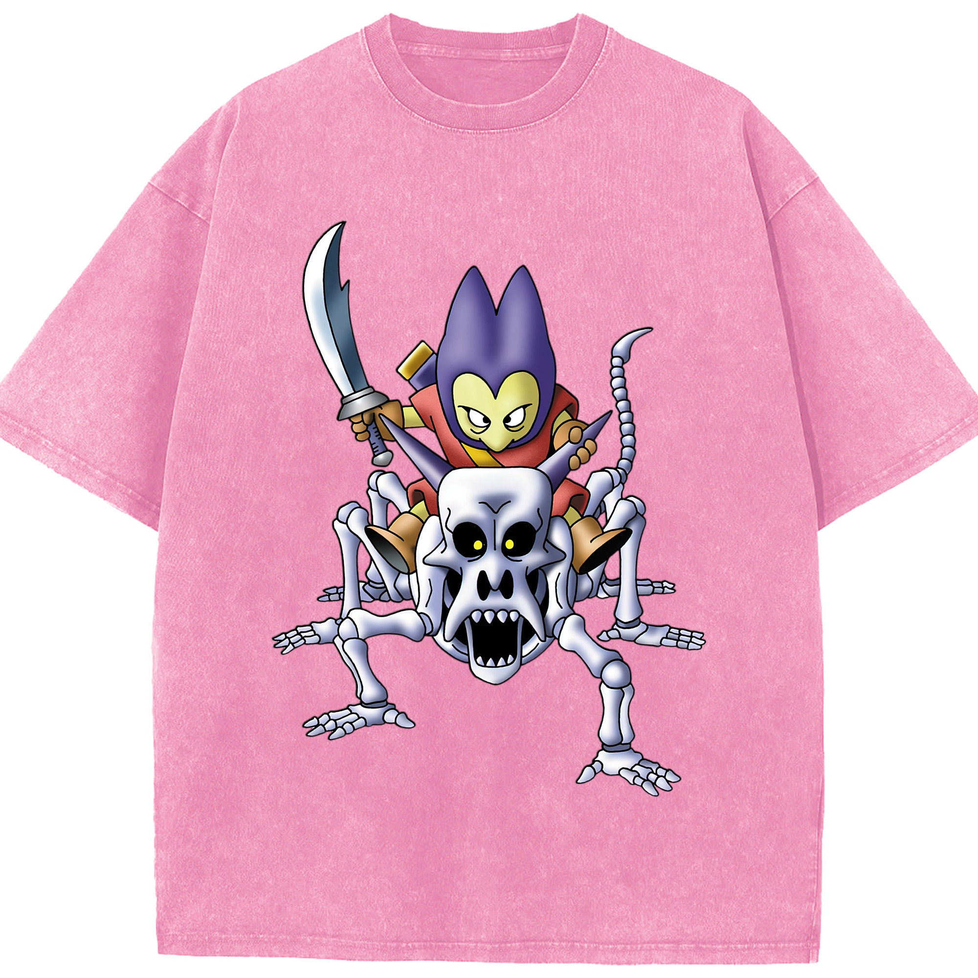 （画像用） ドラゴンクエスト Doragon Kuesuto Dragon Quest 綿100% ヴィンテージ風 半袖Tシャツ（フロントプリント）